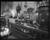 Bishop Cantwell and others attend Mass in memory of St. John Bosco, St. Patrick Catholic Church, Los Angeles, 1935