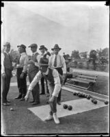 Bowling on the green at Exposition Park, Los Angeles, 1920-1939