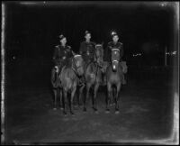 Three Lancers on horseback, Los Angeles, 1930s