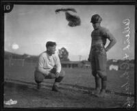 Leo Calland and Stanford Rohrbaugh, coaches at Whittier College, Whittier, 1926