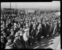 Crowd at groundbreaking for new Chrysler Motors plant, Los Angeles, 1932