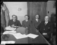 Sanborn Young, W. G. Walker, Lawrence Detrick and Reverend Dr. James S. West, Los Angeles, 1934
