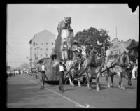 Parade float at the La Fiesta de Los Angeles parade, Los Angeles, 1931