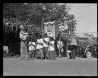 Praying for sinners, La Fiesta de Los Angeles celebration, Los Angeles, 1931