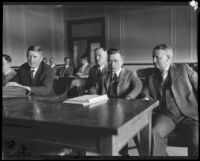 Mark Quayle Watterson at his trial for embezzlement, Independence, 1927