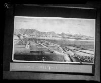 Panoramic drawing of Los Angeles dating to 1873