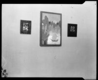 Paintings on a wall by an Otis Art Institute student, Los Angeles, 1918-1939