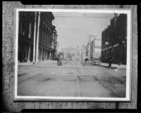Fifth and Broadway, Los Angeles, 1931 (copy photo, originally taken 1897)