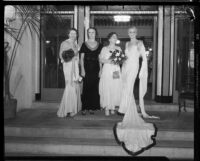 Hedda Hopper, Dorothy Chandler, Clara Schofield and Peggy Hamilton at the Cafe de Paris, Los Angeles, 1931