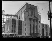 Los Angeles Times building almost complete, Los Angeles, 1935