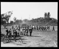 Reserve Officers' Training Corps platoon competition at Bovard Field, Los Angeles, 1922