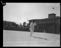 Norval Craig, tennis player, at the Midwick Country Club (?), Alhambra, circa 1925