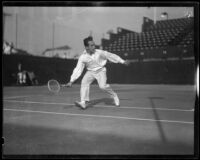 Henri Cochet, French tennis champion, playing at the Pacific Southwest Tennis Championships, Los Angeles, 1928