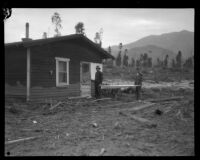 House in the path of the flood following the failure of the Saint Francis Dam, Santa Clara River Valley, 1928