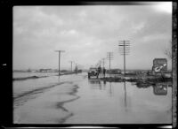 Flooded road and surrounding area following the failure of the Saint Francis Dam, Santa Clara River Valley (Calif.), 1928