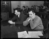 Attorney Robert H. Davis and Kenn Touschner, accidental shooter, Los Angeles, 1935