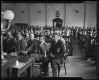Gordon Stewart Northcott in courtroom during his murder trial, Riverside, 1929