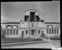 Lowell School damaged by the earthquake, Long Beach, 1933