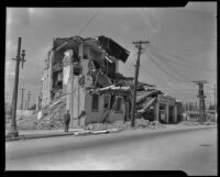 Building destroyed by the Long Beach earthquake, Southern California, 1933