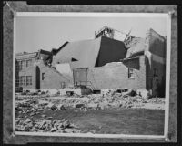 Compton Junior High School building heavily damaged by the Long Beach earthquake, Compton, 1933