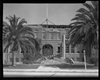 School (?) building damaged by the Long Beach earthquake, Southern California, 1933