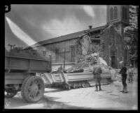 Earthquake-damaged Our Lady of Sorrows Church, Santa Barbara, 1925