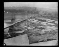 Failed Sheffield Dam after the earthquake, Santa Barbara, 1925