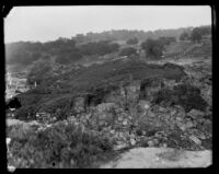 Area of ground displacement (?) as a result of the earthquake, Santa Barbara, 1925