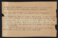 Typescript Document associated with a photograph of Gus Edwards and Senorita Armida, 1928