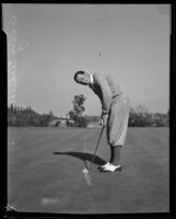Harry Eichelberger Jr. on golf course, California, 1928-1939