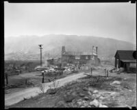 Buildings in ruins, destroyed by the La Crescenta fires, Los Angeles, 1933