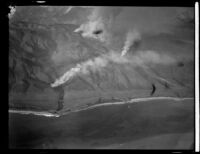 Aerial view of Malibu Mountains fire, Malibu, 1930