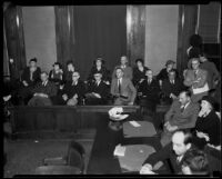 Jurors at the Los Angeles Country Grand Jury trial for District Attorney Buron Fitts, Los Angeles, 1934