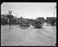 West First St. and Juanita Ave. flooded by a rainstorm, Los Angeles, 1927