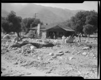 Stone house gutted by a catastrophic flood, La Crescenta-Montrose, 1934