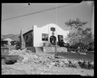 American Legion Hall damaged by the January flood and mudslide, La Crescenta-Montrose, 1934
