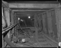 Southernmost of the four Figueroa Street Tunnels under construction, Los Angeles, 1935