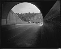 View towards the fourth Figueroa Street Tunnel under construction, Los Angeles, 1935