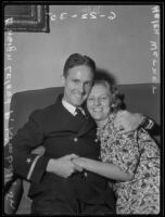 Ensign Leland P. Kimball and new bride, Helen Werner Kimball, Beverly Hills, 1935