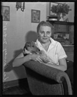 Screenwriter Hilda Parvey and her dog, Los Angeles, 1935