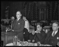 President of United States Junior Chamber of Commerce E. R. West delivers speech, Los Angeles, 1935