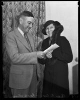 Clara Phillips and parole officer Charles C. Cox, Tehachapi, 1935