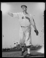 Minor league baseball pitcher Frank Shellenback at Wrigley Field, Los Angeles, 1935