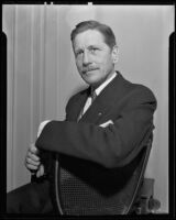 Patrick J. Hurley, former War Secretary, Los Angeles, 1935