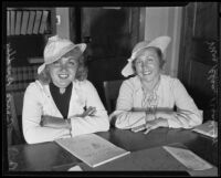 Grace Bradley and Elsa Bradley defend themselves against a damages suit, Los Angeles, 1935