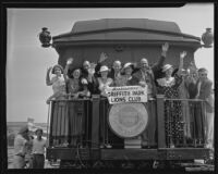 Lions Club members depart for Mexico City, Los Angeles, 1935