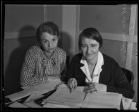 Martha U. Tidd and Emily Wooley, social workers employed by the Works Progress Administration, Los Angeles, 1935