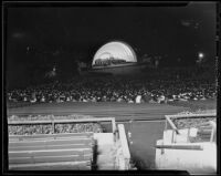 House left view of the Hollywood Bowl during the opening night of the season, Los Angeles, 1935