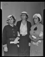 Three of the group of women granted admission to practice law by the Supreme Court: Elizabeth A. Cupp, Barbara Edwards, and Mildred J. Loucks, Sacramento, 1935