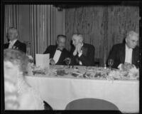 Delegate Indalecio Sanchez Gavito talks with Justice John W. Preston at American Bar Association convention, Los Angeles, 1935